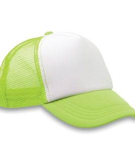 Green and white cap